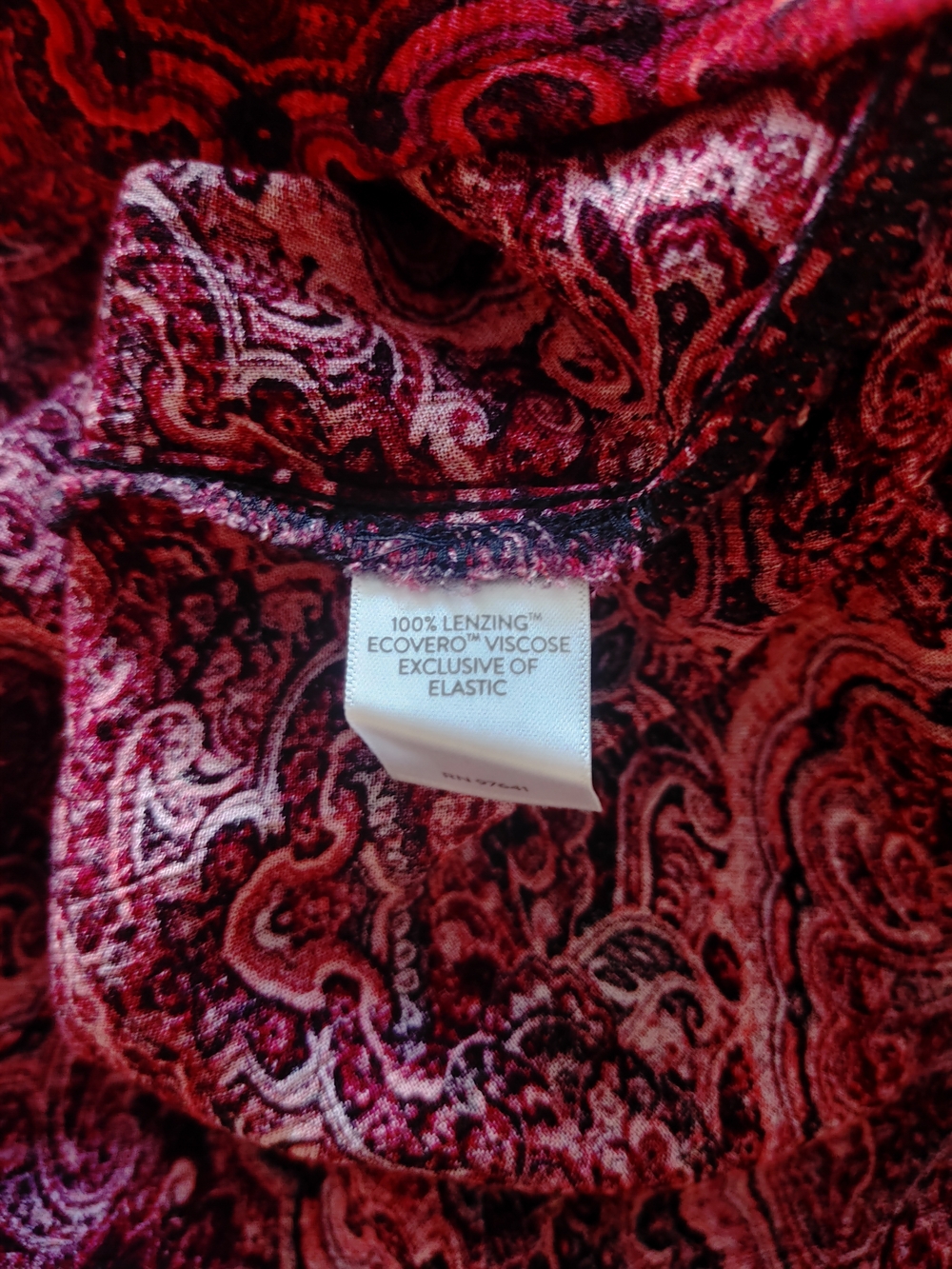 NWT J. Jill Burgundy Paisley Maxi Dress with Short Sleeves, Smocked Bodice - L - Picture 4 of 6